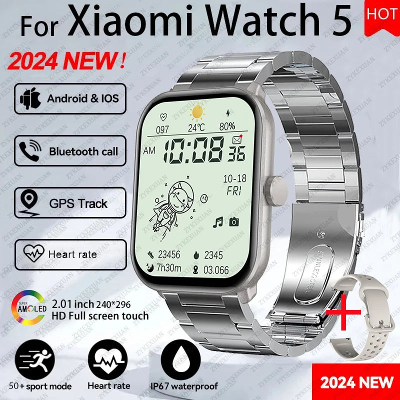 2025New 2.01" Women Smartwatch Bluetooth Call Heart Rate Blood Oxygen Sleep Tracker Sport Smart Watch Women Men for IOS Androird