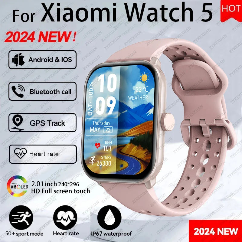 2025New 2.01" Women Smartwatch Bluetooth Call Heart Rate Blood Oxygen Sleep Tracker Sport Smart Watch Women Men for IOS Androird