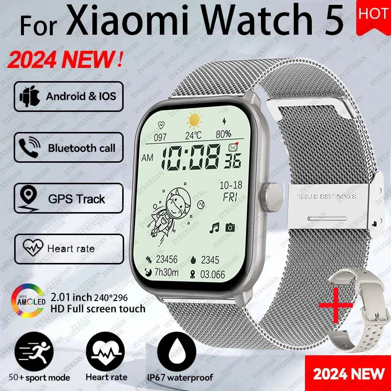 2025New 2.01" Women Smartwatch Bluetooth Call Heart Rate Blood Oxygen Sleep Tracker Sport Smart Watch Women Men for IOS Androird